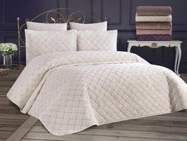 L'essentiel linge de maison Juego de Colcha Doble Dessert - Cream
